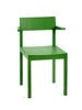 Green dining chair on a white background.