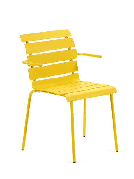 Aligned Chair armrests yellow