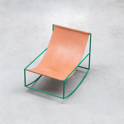 Rocking Chair / Green - Leather