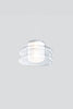 Modern pendant light with glass shade on a white background