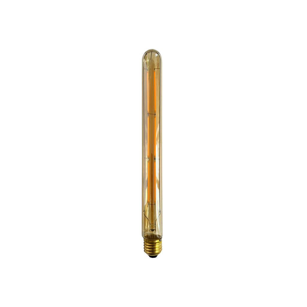A very thin, long and unique light bulb for the proxima pendant on a white background.