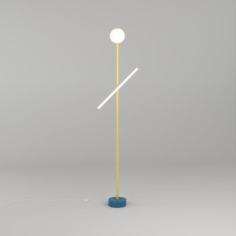 Tube and globe floor lamp