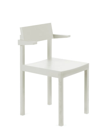 Cut out product. White dining chair on a white background.