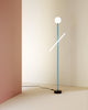 Tube and globe floor lamp