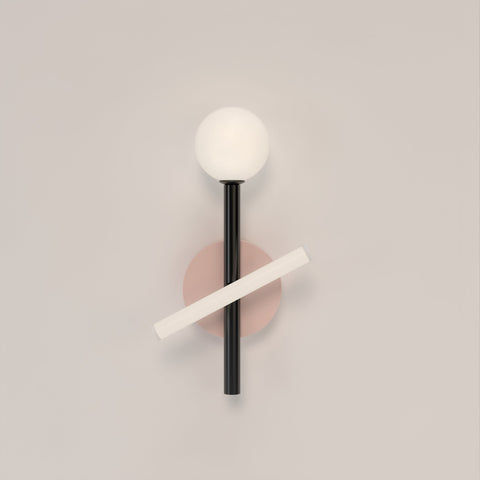 Tube and globe wall light