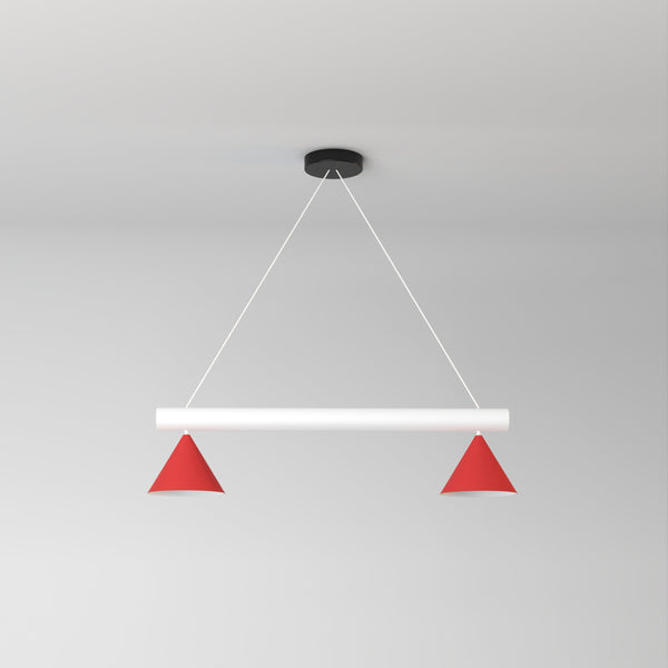 Tubes w globes and cones pendant / cones