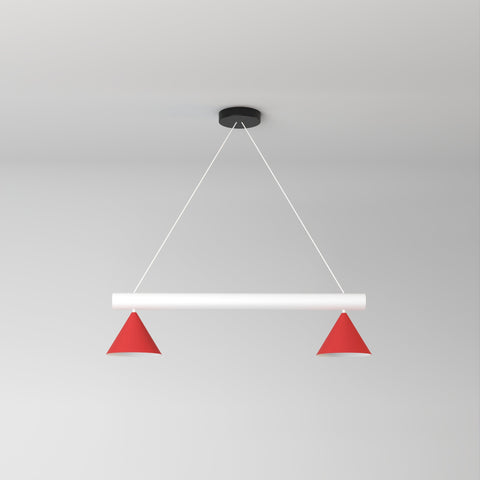 Tubes w globes and cones pendant / cones