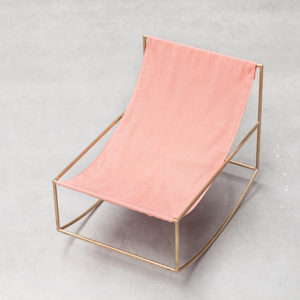 Rocking Chair / Brass - Pink
