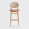 Outline Barstool / Oak - Leather - Fabric