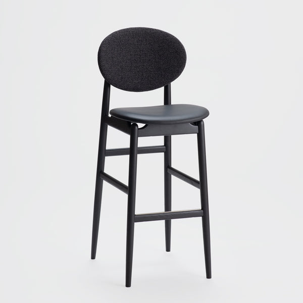 Outline Barstool / Sumi Ash - Leather - Fabric