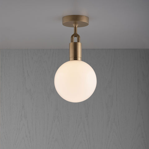 Forked Ceiling / Globe / Opal / Medium / Brass