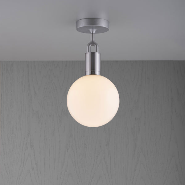 Forked Ceiling / Globe / Opal / Medium / Steel