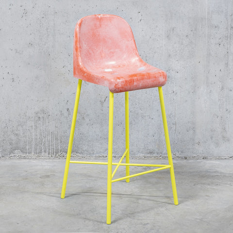 The Fan Stool / Pink Yellow