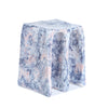 A handmade ceramic stool on white background.