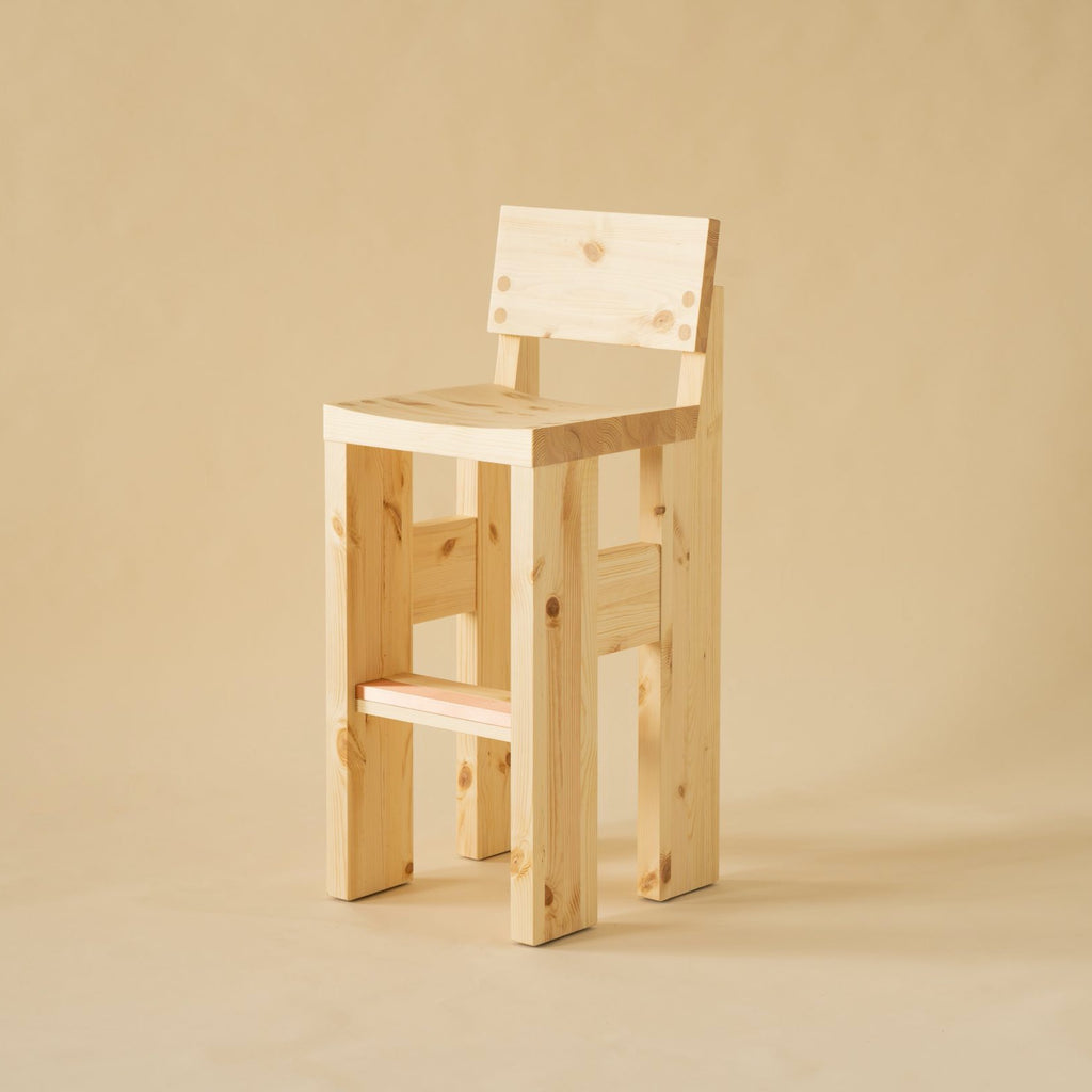 001 Barstool by Vaarnii in Helsinki is made from sustainable pine